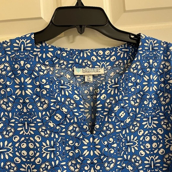 Coolibar Blue and White Midi Dress - Sun Protection UPF 50+ - Picture 3 of 10